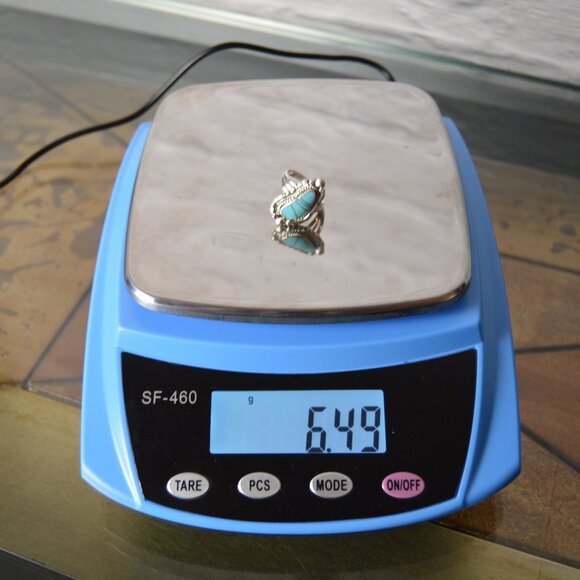 Navajo Sterling Silver and Turquoise Inlay Ring by James Manygoats - Picture 11 of 11